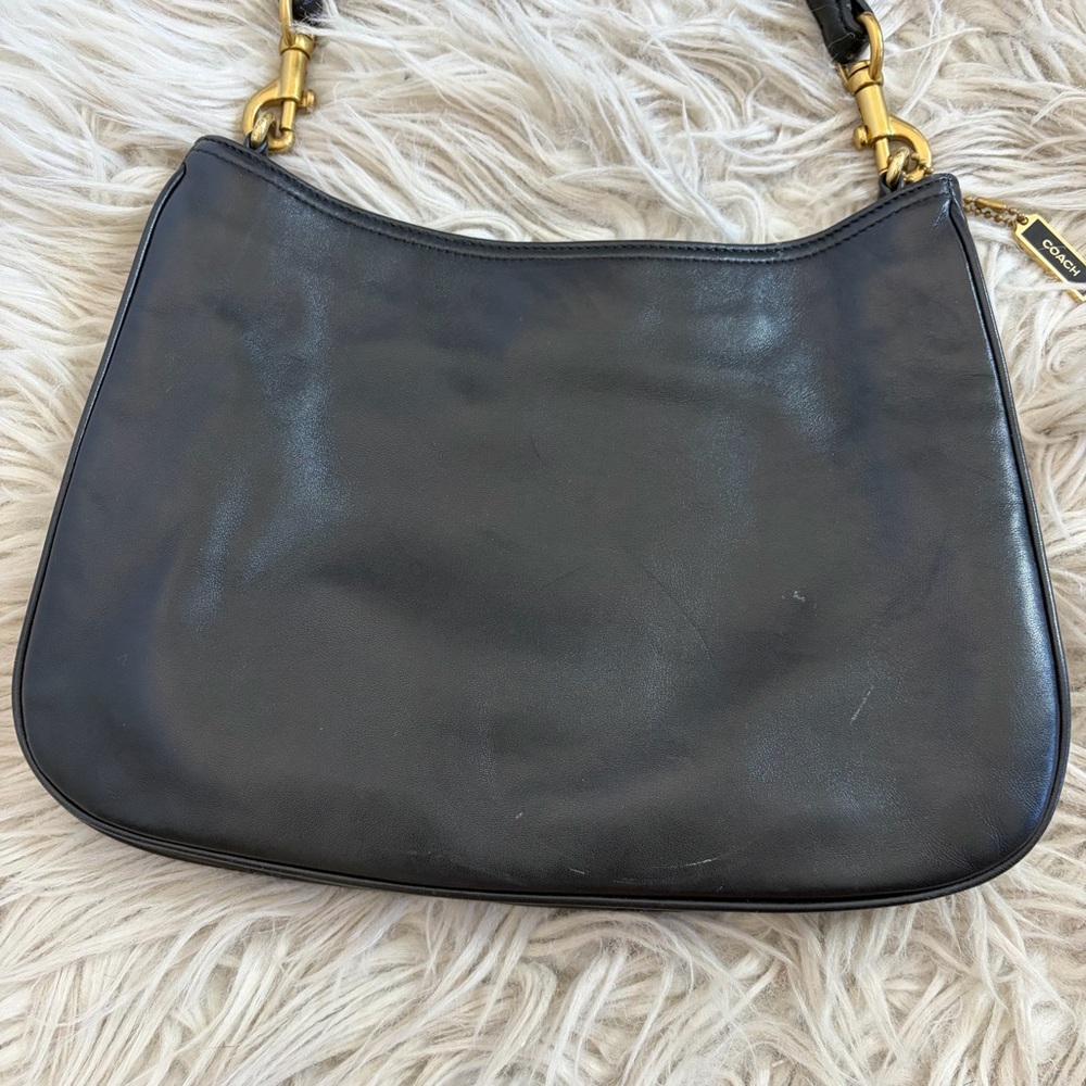 Authentic Vintage Coach Black Leather Shoulder Bag 8165 - Picture 3 of 8